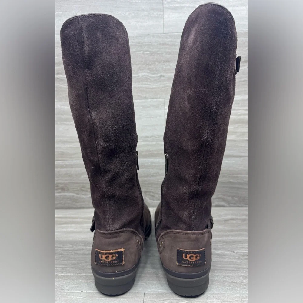 UGG Thomsen Suede Knee-High Boots Shearling Lined Boots Womens Size 9